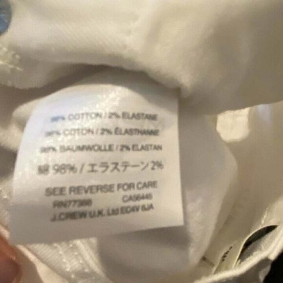 J. Crew G1270 White Denim Jean Skirt Raw Hem Mini Short Size 24 - Picture 8 of 8